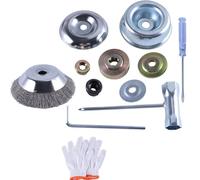 GIVIHGETI Kit de brosse pour débroussailleuse, brosse en acier 200 x 25,4 mm, brosse à joints contre la mousse et les mauvaises herbes, les dépôts tenaces et les impuretés