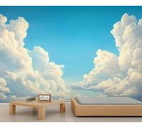 GIVLWF Papier peint à décoller et coller - Papier peint nuages pour salon, ciel bleu pour chambre à coucher, peinture murale paysage naturel - Grande décoration d'intérieur 300 x 210 cm autocollant