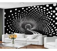 GIVLWF Papier peint à pois noirs pour décoration d'intérieur, papier peint 3D noir pour chambre à coucher, papier peint blanc pour salon, grande décoration murale - Non autocollant