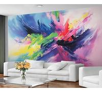 GIVLWF Papier peint abstrait - Papier peint mural graffiti coloré et décoration d'intérieur, papier peint pour chambre à coucher, papier peint pour salon, non autocollant, Splash Art