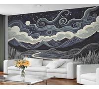 GIVLWF Papier peint abstrait - Peinture murale paysage et décoration d'intérieur, papier peint pour chambre à coucher, papier peint pour salon, non autocollant, gris