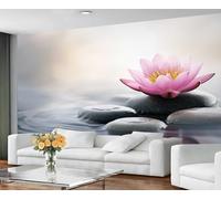 GIVLWF Papier peint autocollant - Papier peint asiatique pour salon, chambre à coucher zen en pierre, décoration murale traditionnelle orientale et décoration d'intérieur, décoller et coller
