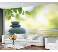 GIVLWF Papier peint autocollant - Papier peint en pierre zen pour salon, méditation, spa, chambre à coucher, papier peint mural traditionnel oriental et décoration d'intérieur, décoller et coller
