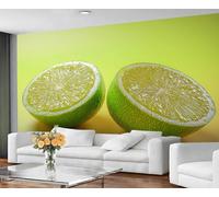 GIVLWF Papier peint citron pour chambre à coucher, papier peint vert fruit, papier peint mural, papier peint d'été, papier peint non autocollant, peintures murales et décoration d'intérieur