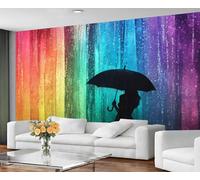 GIVLWF Papier peint coloré pour salon, femme romantique, papier peint arc-en-ciel coloré pour murs, papier peint non autocollant et décoration d'intérieur