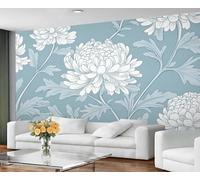 GIVLWF Papier peint - Dahlia Décoration d'intérieur et grande peinture murale, papier peint floral damassé pour salon, chambre à coucher, papier peint mural - Non autocollant, rétro européen