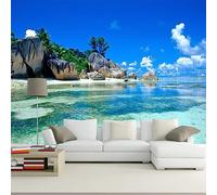 GIVLWF Papier Peint de 3D Paysage Moderne De Plage De Mer D'océan, Osciller Papier-Peint Murs - pour Restaurant-Bar à Thème Décoration Murale 350 x 265 cm