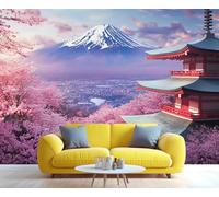 GIVLWF Papier peint de style japonais, papier peint pour chambre à coucher, papier peint paysage naturel pour salon, non autocollant, décoration murale asiatique japonaise - Grande décoration