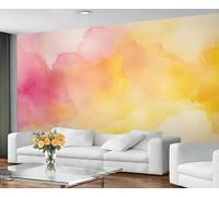 GIVLWF Papier peint - Décoration d'intérieur abstraite et murale, papier peint autocollant pour salon, peinture murale en marbre aquarelle, papier peint rose orange pour chambre à coucher, décoller et