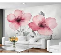 GIVLWF Papier peint - Décoration d'intérieur florale et grande peinture murale, papier peint à fleurs roses pour salon, chambre à coucher, papier peint mural - Non autocollant, aquarelle florale
