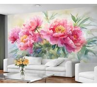 GIVLWF Papier peint - Décoration d'intérieur florale rose et grande peinture murale, papier peint floral rustique pour salon, chambre à coucher, papier peint mural - Non autocollant, aquarelle vintage