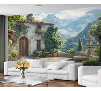GIVLWF Papier peint - Décoration d'intérieur rustique et murale - Papier peint pour chambre à coucher de campagne - Papier peint de ville européenne pour salon - Grande peinture murale - Non