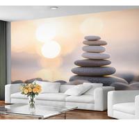 GIVLWF Papier peint - Décoration d'intérieur zen et murale, papier peint autocollant pour salon, chambre à coucher, texture de pierre, décoration murale - Peel and Stick, Spa Meditation Decor