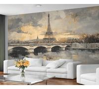 GIVLWF Papier peint et décoration murale de Paris - Papier peint urbain pour chambre à coucher - Papier peint abstrait pour salon - Grande peinture murale - Non adhésif