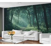 GIVLWF Papier peint et décoration murale, forêt verte, papier peint pour chambre à coucher, papier peint nature pour salon, grande peinture murale, non autocollant