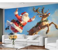 GIVLWF Papier peint et papier peint Père Noël, papier peint pour chambre à coucher, papier peint rustique vintage pour salon, décoration d'intérieur - Non adhésif