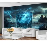 GIVLWF Papier peint fantaisie pour salon, monde mystérieux, papier peint pour chambre à coucher, papier peint bleu pour murs, papier peint non autocollant et décoration d'intérieur