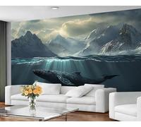 GIVLWF Papier peint fantastique pour décoration d'intérieur, papier peint pour chambre à coucher, motif océan mystérieux, papier peint baleine pour salon, grande décoration murale, non autocollant