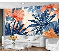 GIVLWF Papier peint - Feuilles tropicales Décoration d'intérieur et grande peinture murale, papier peint aquarelle botanique pour salon, chambre à coucher, papier peint mural - Non autocollant