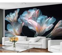 GIVLWF Papier peint - Florals Home Decor & Mural, Ray Florals Papier peint pour chambre à coucher, papier peint pour salon, grande décoration murale - Non autocollant, fleurs élégantes