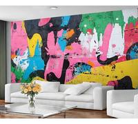 GIVLWF Papier peint - Graffiti abstrait mural et décoration d'intérieur, papier peint coloré Street Art pour chambre à coucher, papier peint de style grunge pour salon, grande peinture murale, non