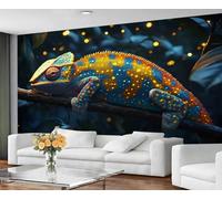 GIVLWF Papier peint imprimé animal - Papier peint caméléon et décoration d'intérieur, papier peint pour chambre à coucher, papier peint pour salon, non autocollant, animaux mystérieux