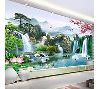 GIVLWF Papier Peint Intissé de Style Chinois, Paysages Naturels De Cascades Panoramique Déco Mural - pour Salon Chambre D'enfant Décoration Murale 250 x 175 cm