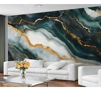 GIVLWF Papier peint marbré et décoration d'intérieur, papier peint vert émeraude, papier peint en marbre de luxe pour salon, grande décoration murale, non autocollant