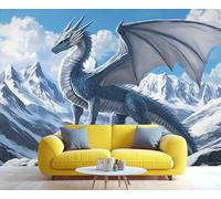 GIVLWF Papier peint motif dragon, papier peint autocollant pour salon, papier peint dragon fantaisie pour chambre à coucher, animaux mystérieux, grande décoration d'intérieur, 100 x 100 cm