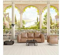 GIVLWF Papier Peint Mural de Colonne Romaine Européenne, Paysage De Jardin Déco de La Maison - Pour Salon Chambre D'enfant Décoration Murale 200 x 140 cm