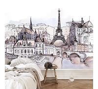 GIVLWF Papier Peint Mural de Tour Abstraite Moderne, Art Du Paysage Urbain Aquarelle Déco de La Maison - pour Salon Chambre D'enfant Décoration Murale 400 x 280 cm