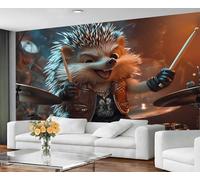 GIVLWF Papier peint mural musical et décoration de chambre, papier peint pour chambre à coucher, papier peint amusant hérisson pour salon, non autocollant, peintures murales pour murs