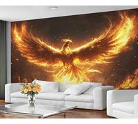 GIVLWF Papier peint mural oiseau doré pour salon, mythologie orientale, chambre à coucher, papier peint phénix, décoration d'intérieur, non autocollant, peintures murales pour murs