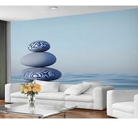 GIVLWF Papier peint mural zen pour salon, pierres de spa, chambre à coucher, papier peint oriental et décoration d'intérieur, non autocollant, peintures murales pour murs