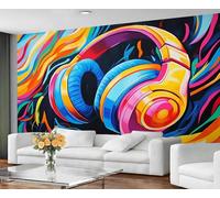 GIVLWF Papier peint - Musique Home Decor & Mural, Papier peint pour chambre à coucher, papier peint pour salon, grande décoration murale - Non autocollant, abstrait coloré