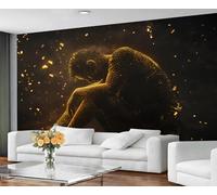 GIVLWF Papier peint mystique mural et décoration de chambre, papier peint doré pour chambre à coucher, papier peint d'art humain pour salon, non autocollant, peintures murales pour murs