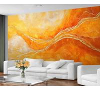 GIVLWF Papier peint - Orange dégradé - Décoration d'intérieur et peinture murale, papier peint autocollant pour salon, texture abstraite, papier peint nordique en marbre pour chambre à coucher, à