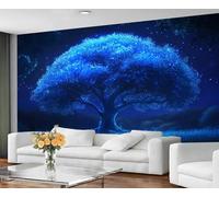 GIVLWF Papier peint, papier peint arbre de vie et décoration d'intérieur, papier peint d'arbres bleus pour salon, mythologie nordique, papier peint non autocollant, peintures murales pour murs