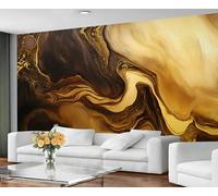 GIVLWF Papier peint - Papier peint en marbre et décoration d'intérieur, papier peint de luxe en marbre doré pour chambre à coucher, texture fluide abstraite, papier peint pour salon, grande peinture