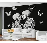 GIVLWF Papier peint - Papier peint gothique et décoration d'intérieur, papier peint romantique pour chambre à coucher, papier peint noir simple pour salon, grande peinture murale, non autocollant