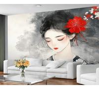 GIVLWF Papier peint - Papier peint japonais pour chambre à coucher de geisha japonaise, papier peint asiatique traditionnel pour salon, grande peinture murale, non autocollant