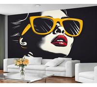 GIVLWF Papier peint, papier peint tendance et décoration d'intérieur, papier peint femme pour salon, papier peint noir et blanc, non autocollant, peintures murales pour murs