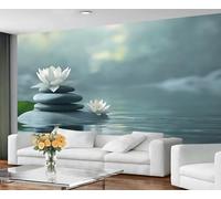 GIVLWF Papier peint - Papier peint zen et décoration d'intérieur, fleurs orientales traditionnelles, papier peint pour chambre à coucher, spa, méditation, salon, grande décoration murale, non