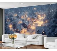 GIVLWF Papier peint - Paysage d'hiver - Décoration d'intérieur et peinture murale, papier peint autocollant pour salon, paysage rural, chambre à coucher, décoration murale - Décollez et collez