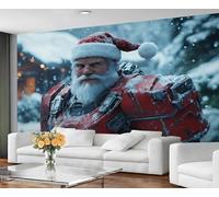 GIVLWF Papier peint, Père Noël, grand papier peint mural et décoration d'intérieur, papier peint futuriste science-fiction pour salon, chambre à coucher, oiseaux animaux, papier peint, non autocollant