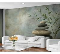 GIVLWF Papier peint - Pierres zen - Décoration d'intérieur et peinture murale - Papier peint autocollant pour salon, décoration murale traditionnelle japonaise - Papier peint de style grunge pour