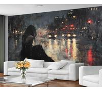 GIVLWF Papier peint pour chambre de filles foncées Londres et décoration de la maison, peinture à l'huile style peintures murales pour salon, papier peint et papier peint non adhésif