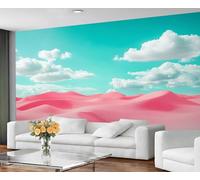 GIVLWF Papier peint rose grand papier peint et décoration d'intérieur, papier peint désert rose pour salon, chambre à coucher, papier peint, non autocollant, peintures murales pour murs