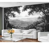 GIVLWF Papier peint vintage pour chambre à coucher, papier peint forêt grise pour salon, peintures murales médiévales pour murs, papier peint non autocollant et décoration d'intérieur