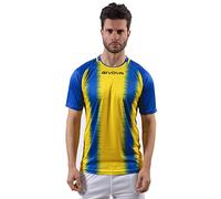 Givova Chemise RAYÉE M/C Interlock Bleu/Jaune Taille. M